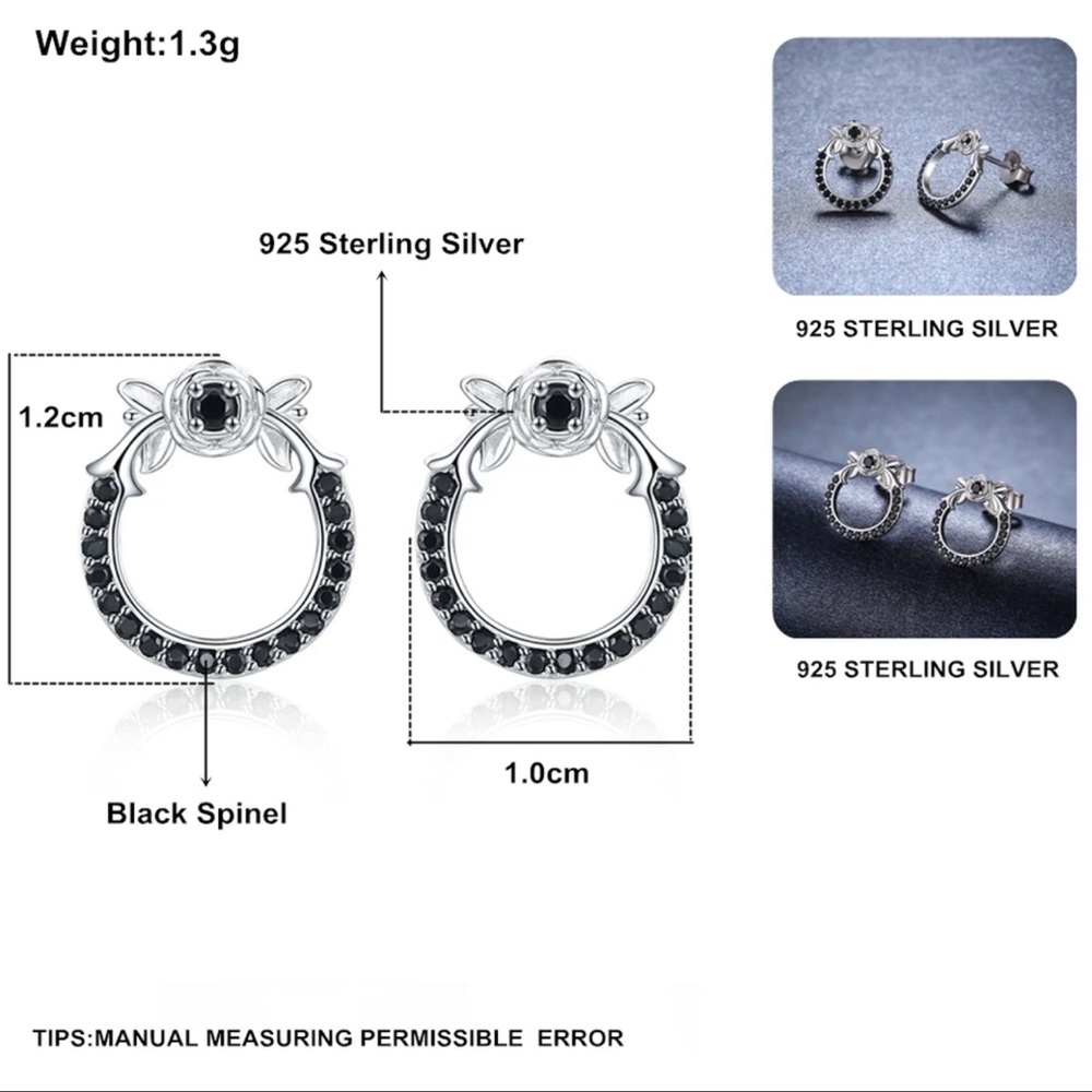 🌟 Sterling Silver Circle Stud Earrings - Picture 3 of 4